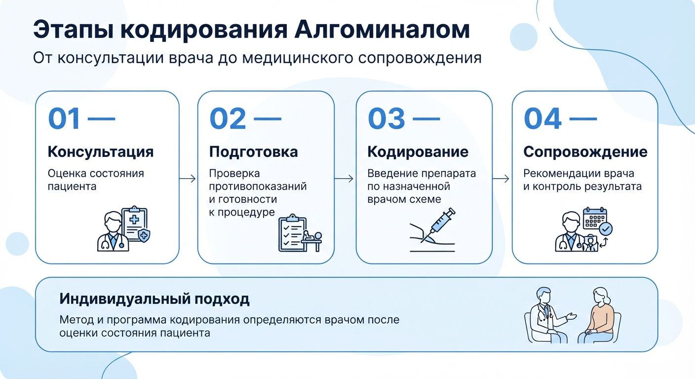 Кодирование препаратом «Алгоминал» в Ликино-Дулёво инфографика